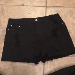 Distressed High-Waisted Shorts
